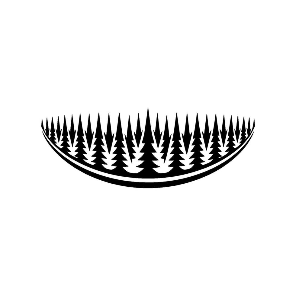 Minimalist Forest Arc Black and White, Emblem. vector