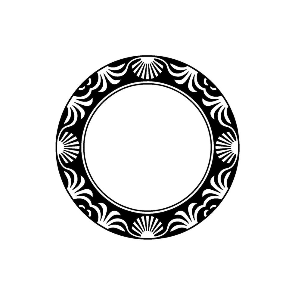 Elegant Circular Frame - Art Deco Inspired Black and White. vector