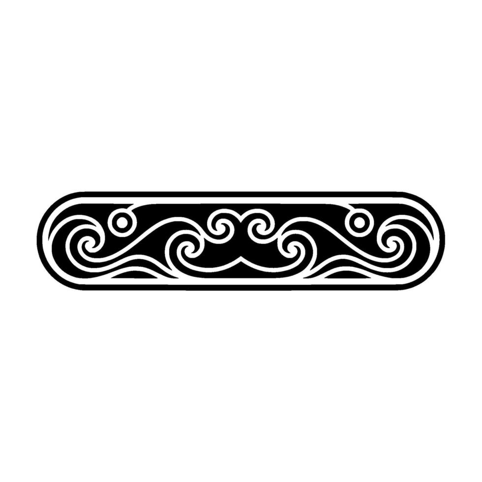 Elegant Black White Ornamental Scroll Border, Minimalist. vector