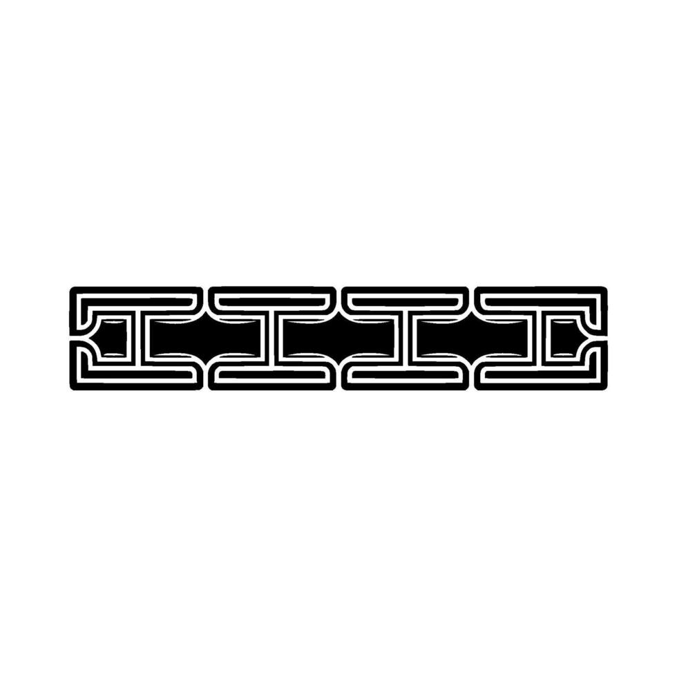 Retro Geometric Border , Black and White. vector