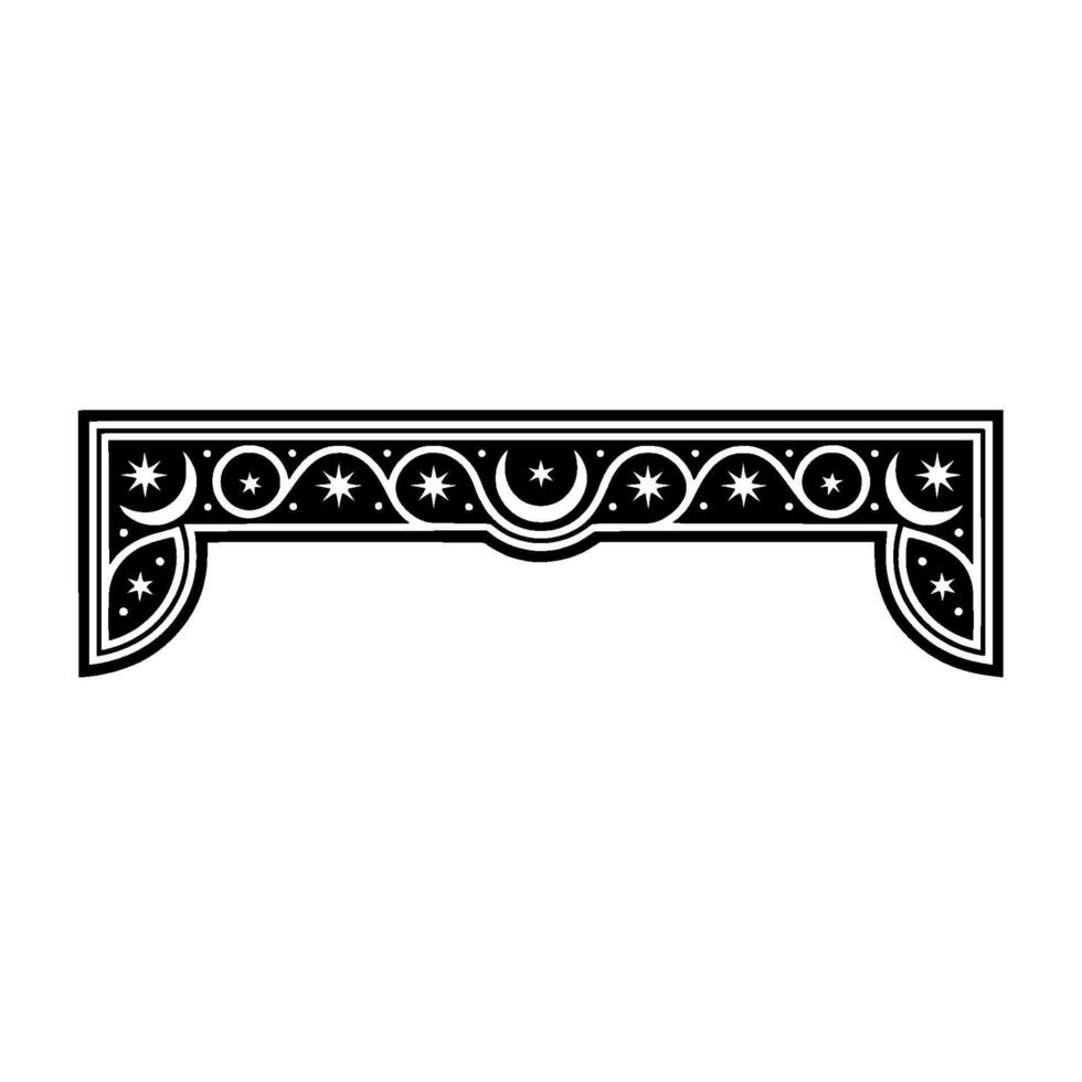 Celestial Decorative Border - Black White Ornamental. vector