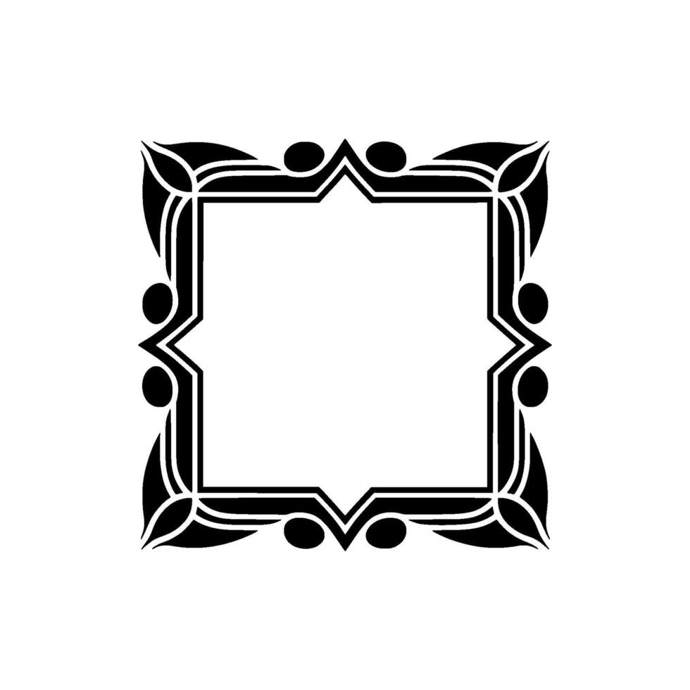 Elegant Black White Frame Art Deco Border , Wedding Invitation Element. vector