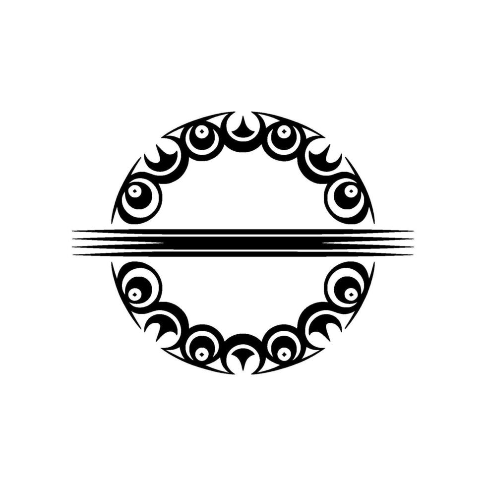 Elegant Black Circle with Divider, Minimalist. vector
