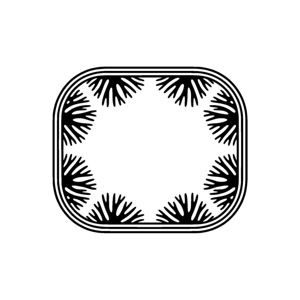 Minimalist Corner Border Element, Decorative Frame , Black on White, Art. vector