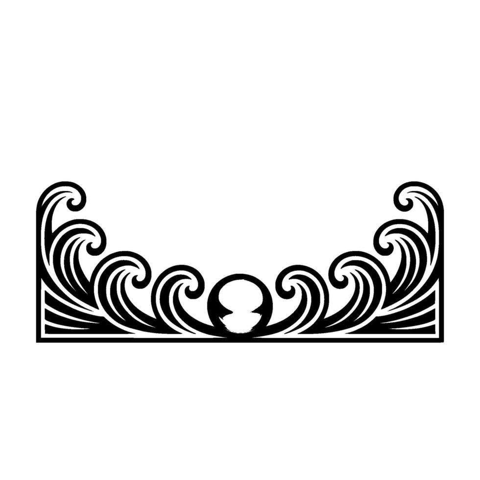 Art Deco Wave Border with Pearl Accent. vector