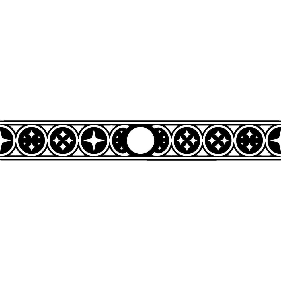 Geometric Celestial Border on White Background. vector