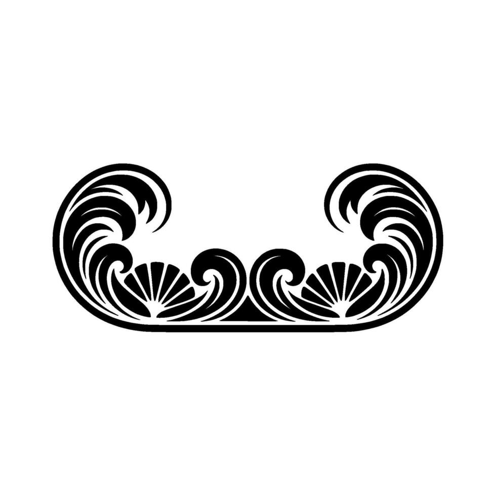 Elegant Black and White Swirls Element, Decorative, Ornamental. vector
