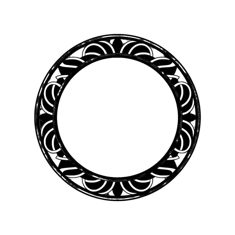 Elegant Art Deco Circle Frame Illustration, Minimalist. vector