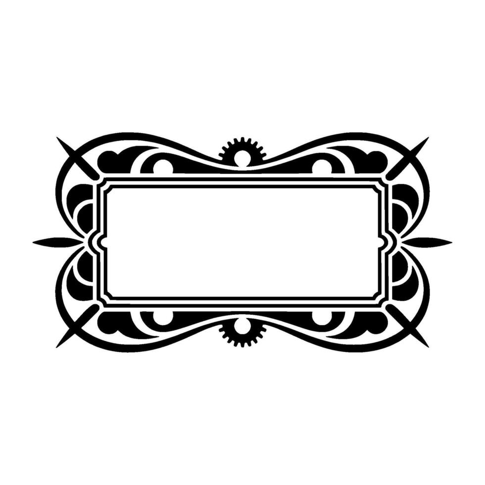 Elegant Steampunk Frame with Decorative Elements on White. vector