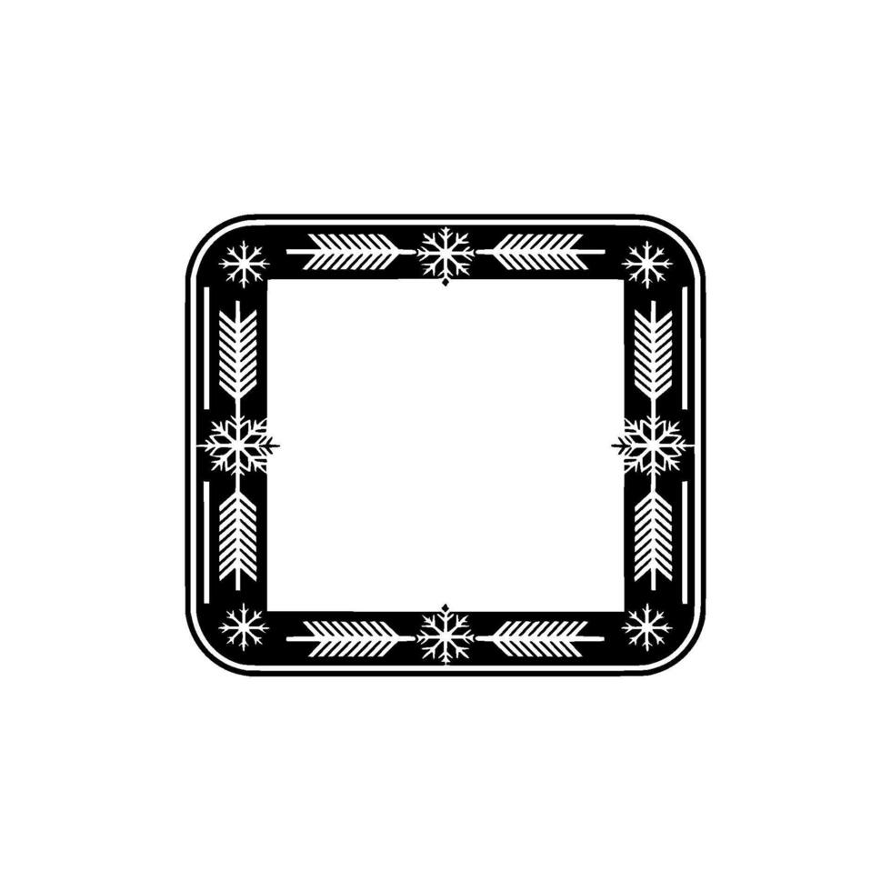 Winter Frame with Snowflakes Arrows, Minimalist. vector
