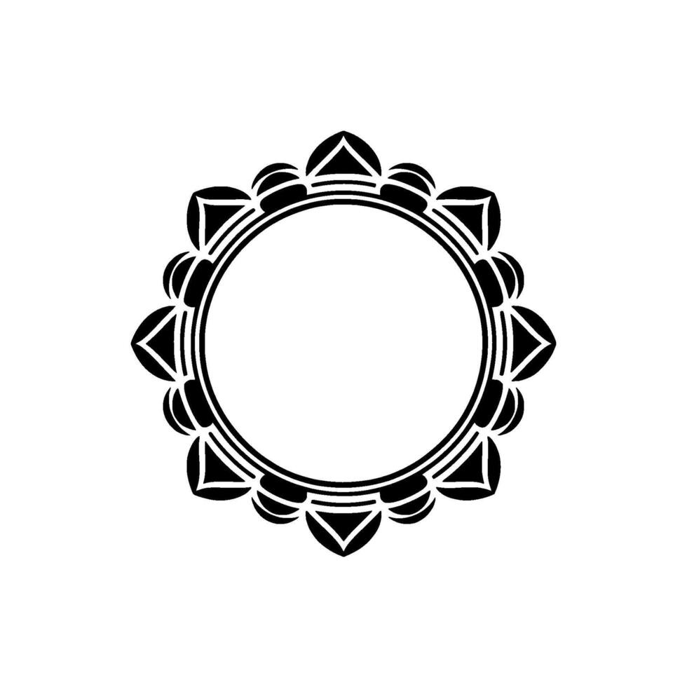 Elegant Circular Frame with Floral Accents on Neutral Background. vector