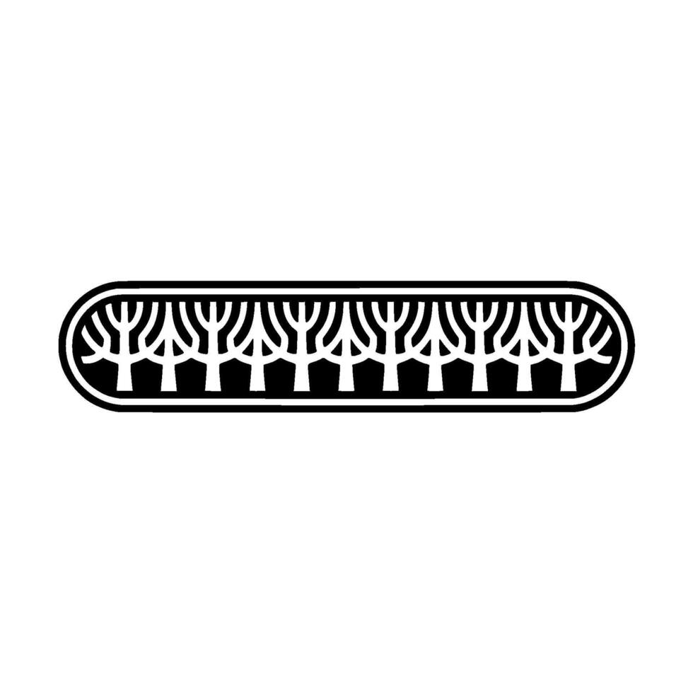 Minimalist Forest Silhouette Border , Illustration. vector