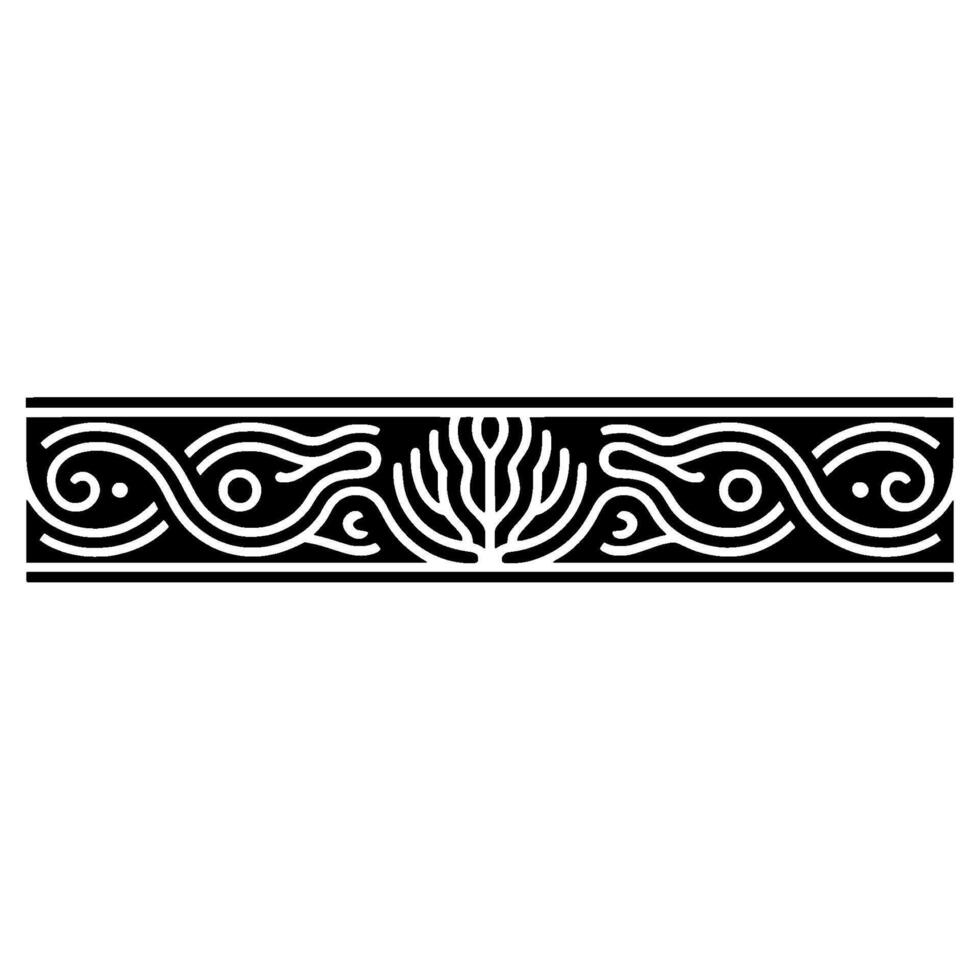 Black and White Abstract Line Border , Ornament. vector