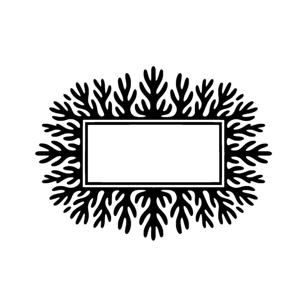 Elegant Coral Frame, Black and White. vector