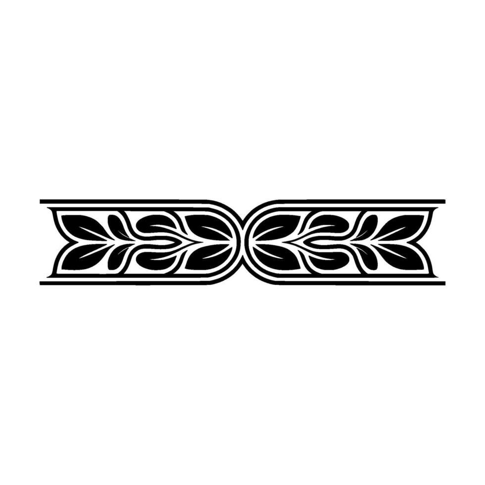 Elegant Black White Leafy Border , Illustration. vector