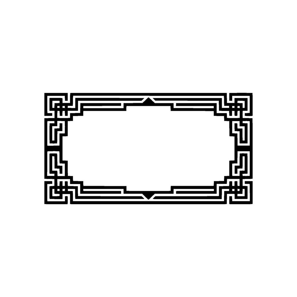 Art Deco Frame, Minimalist Black Border, Decorative Element. vector