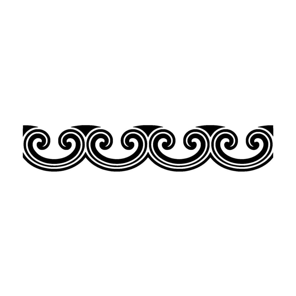 Elegant Black Swirl Border on White Background. vector