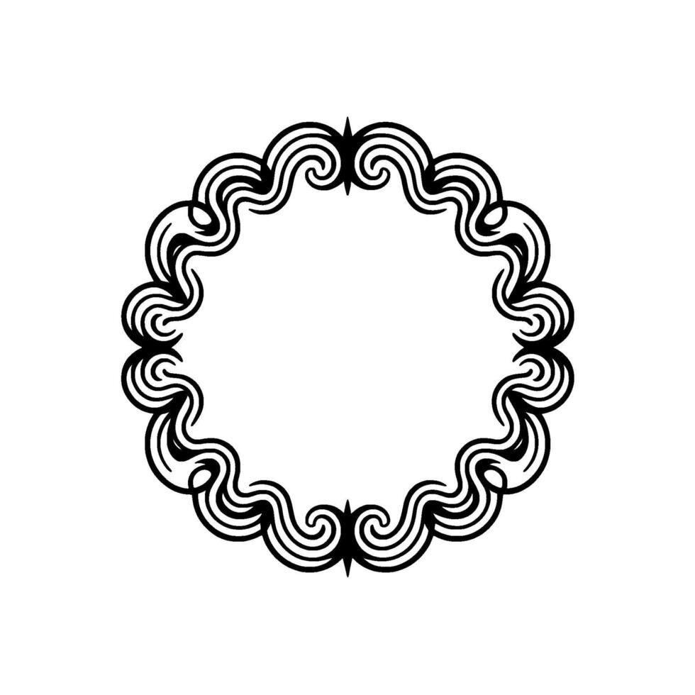 Elegant Black and White Swirls Frame. vector