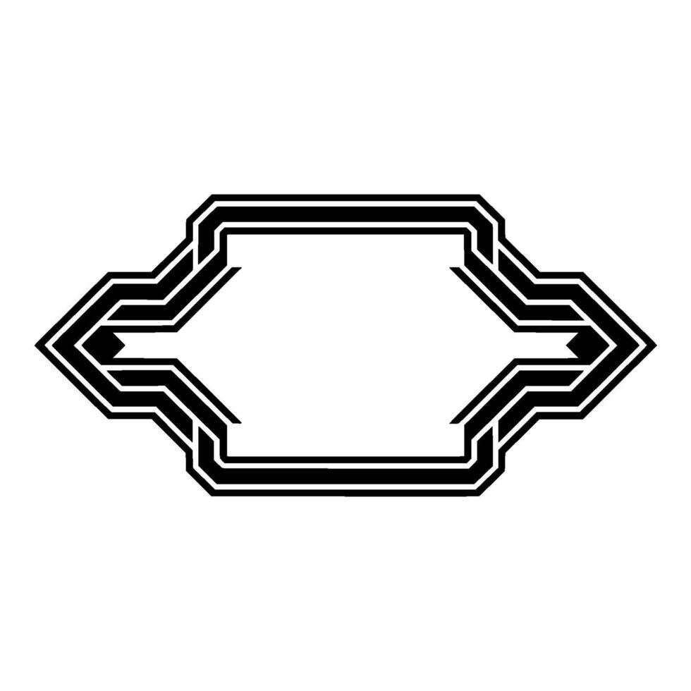 Art Deco Frame in Black and White. vector