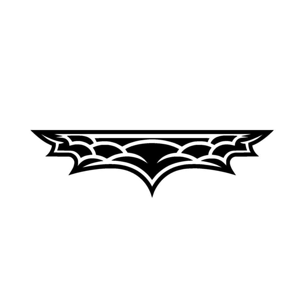 Decorative Black Geometric Border Element on White Background. vector
