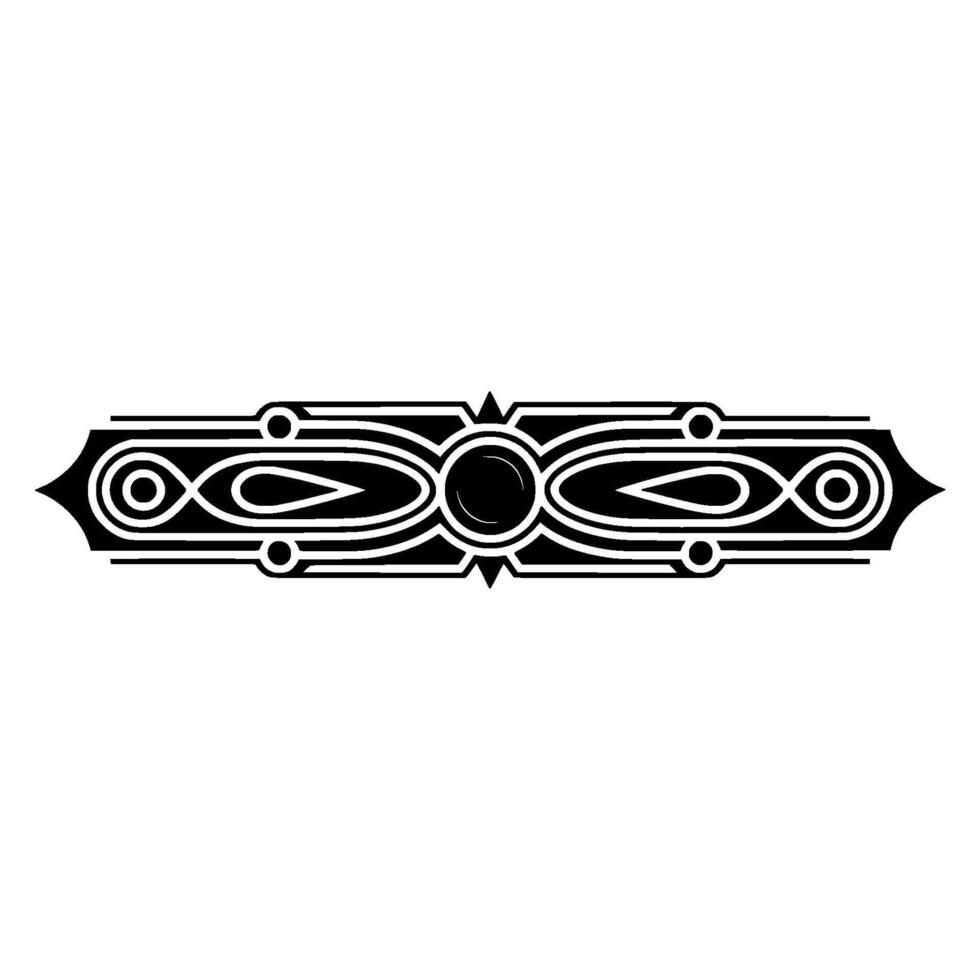 Geometric Art Deco Ornament, Black White. vector