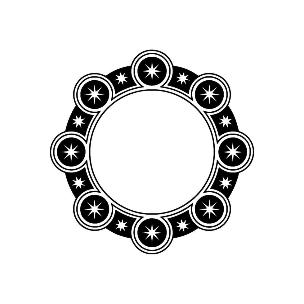 Elegant Starburst Circular Frame Minimalist Black White. vector