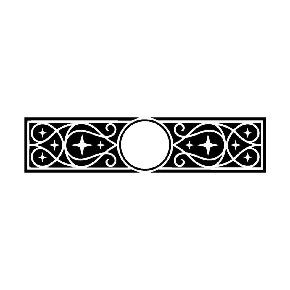 Decorative Black and White Ornament - Geometric Pattern, Elegant. vector