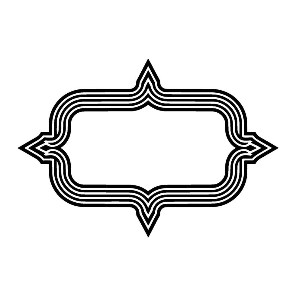 Geometric Frame with Black Lines on White, Minimalist. vector