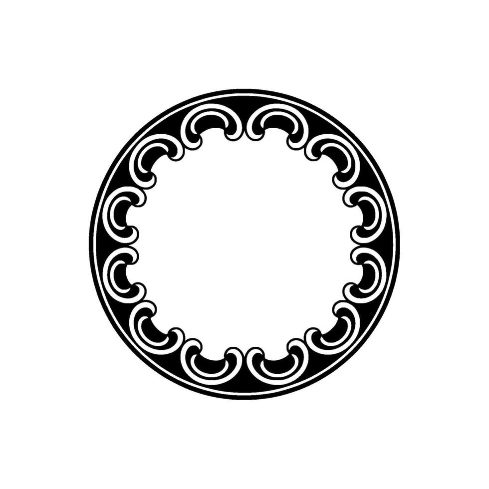 Decorative Black Circle Frame - Elegant Border on White. vector