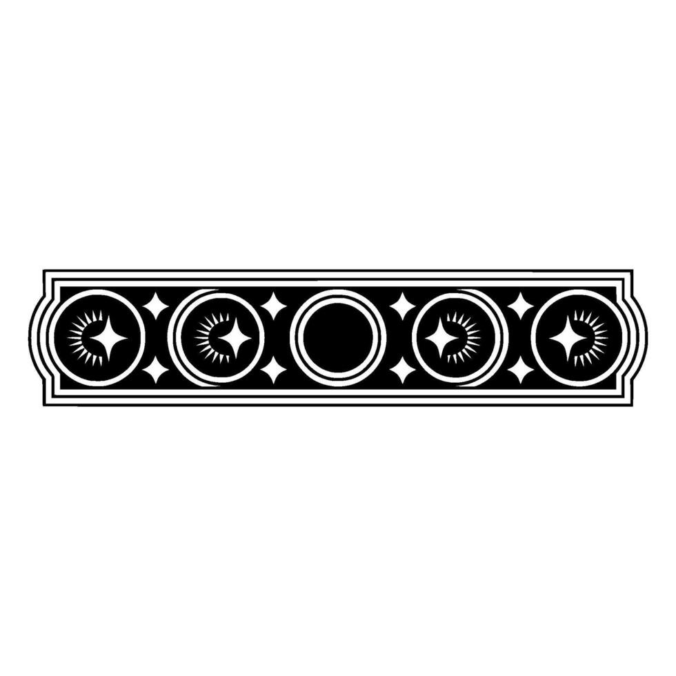 Elegant Black and White Starburst Border. vector