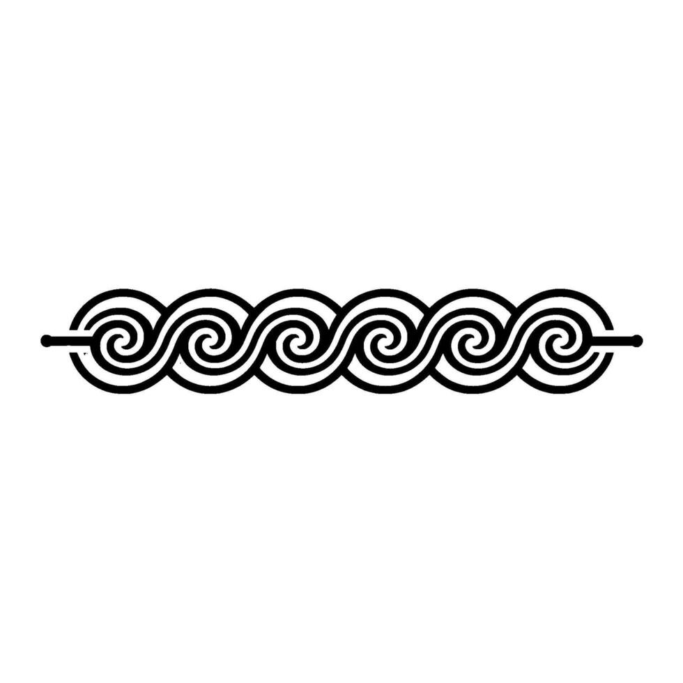 Elegant Black White Swirl Border , Geometric. vector