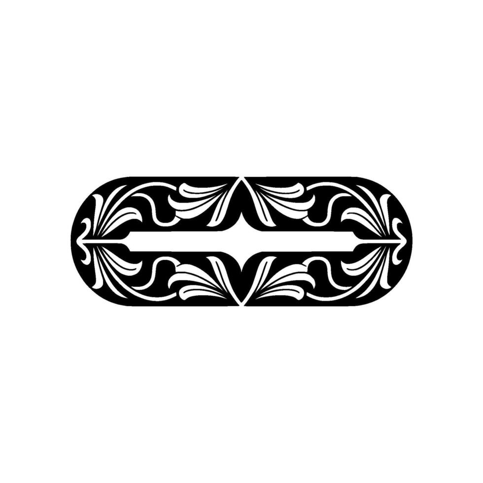 Elegant Black and White Ornamental on White Background. vector