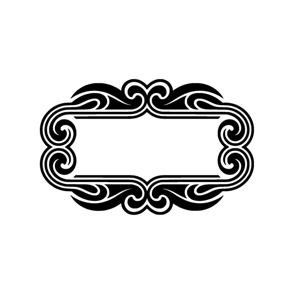 Elegant Black White Decorative Frame - Ornamental. vector
