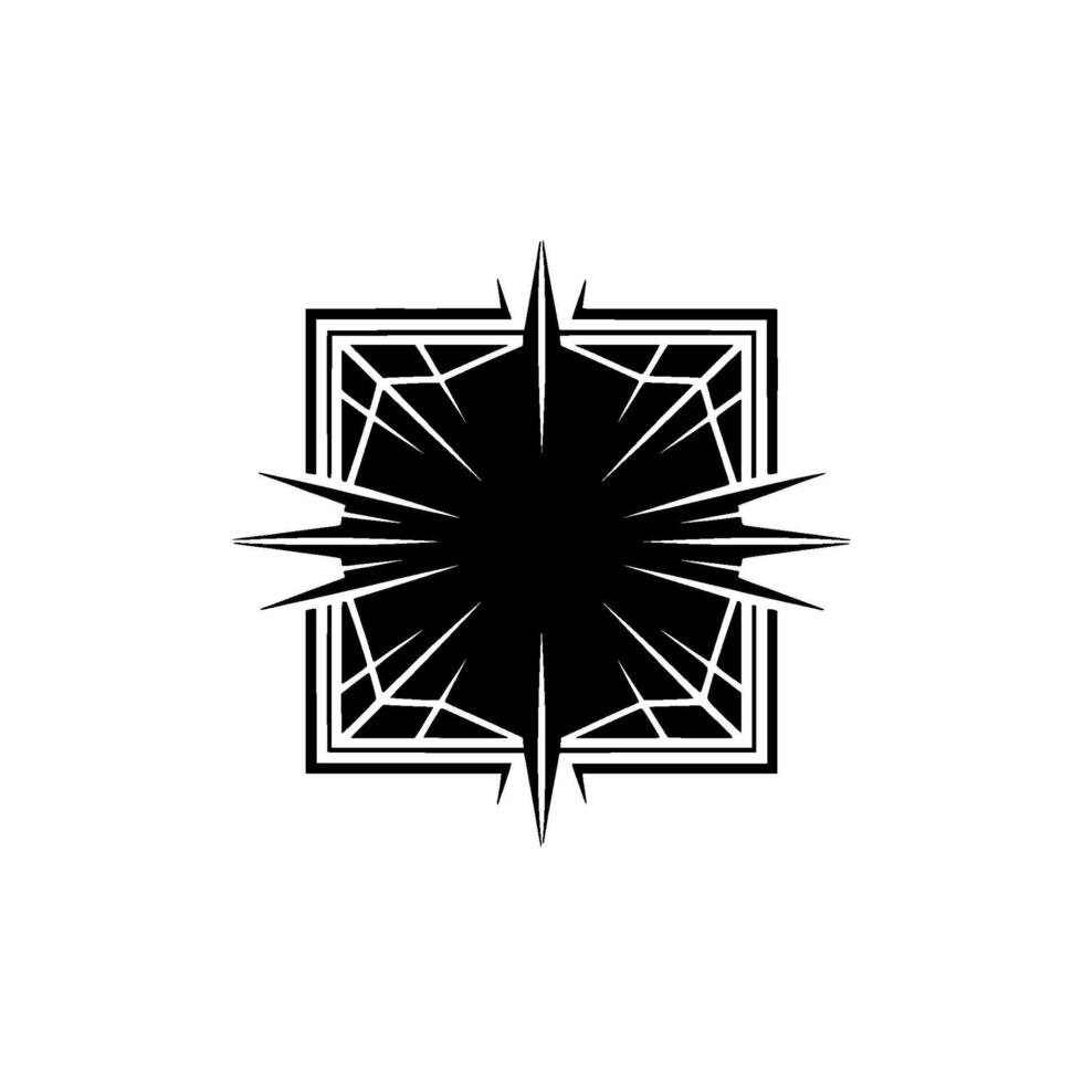Geometric Black Burst Emblem on White Modern. vector