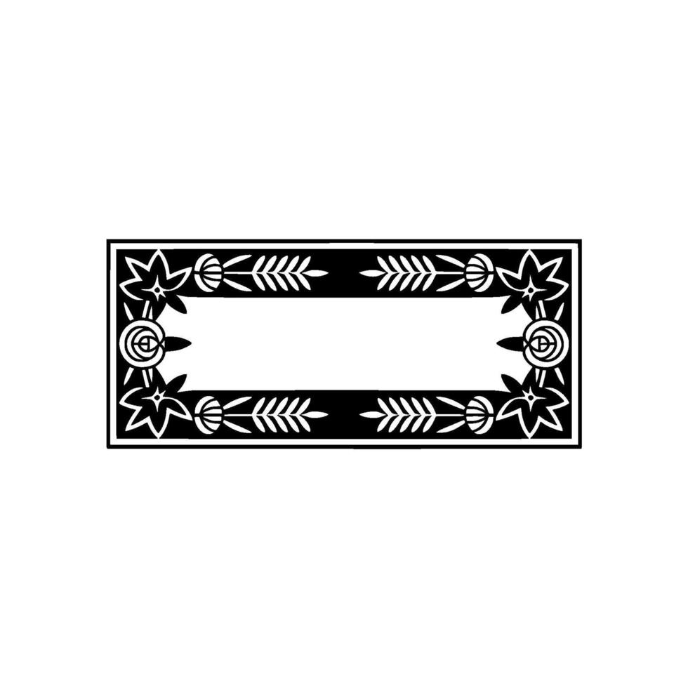 Elegant Floral Border for Labels, Invitations, and Branding. vector
