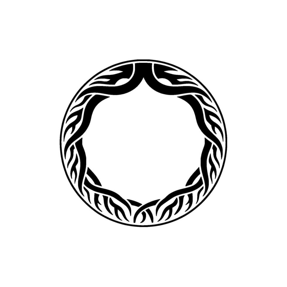 Abstract Circular Pattern, Celtic Knot , Black on White Background. vector