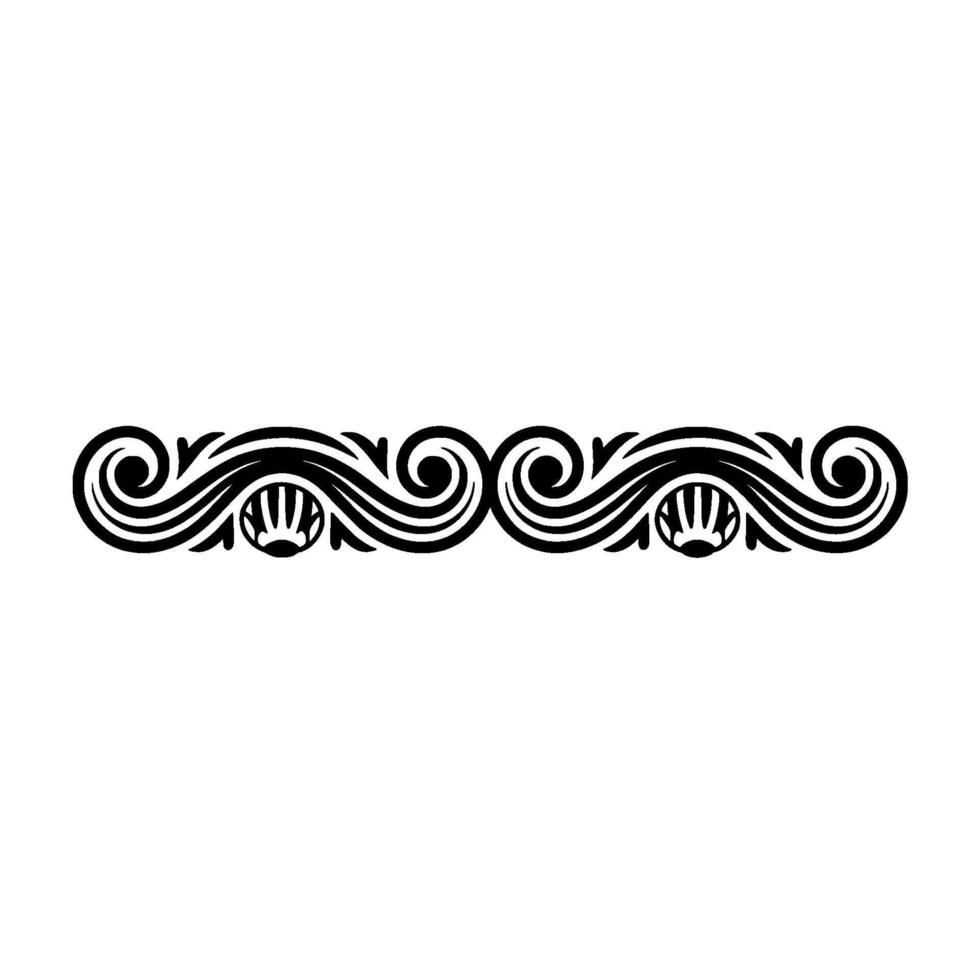 Decorative Swirl Border Ornament in Black and White. vector