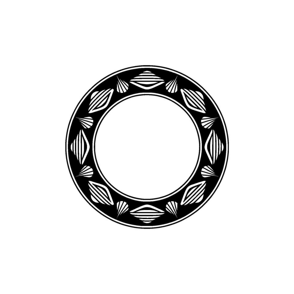 Minimalist Geometric Black and White Circle Frame. vector