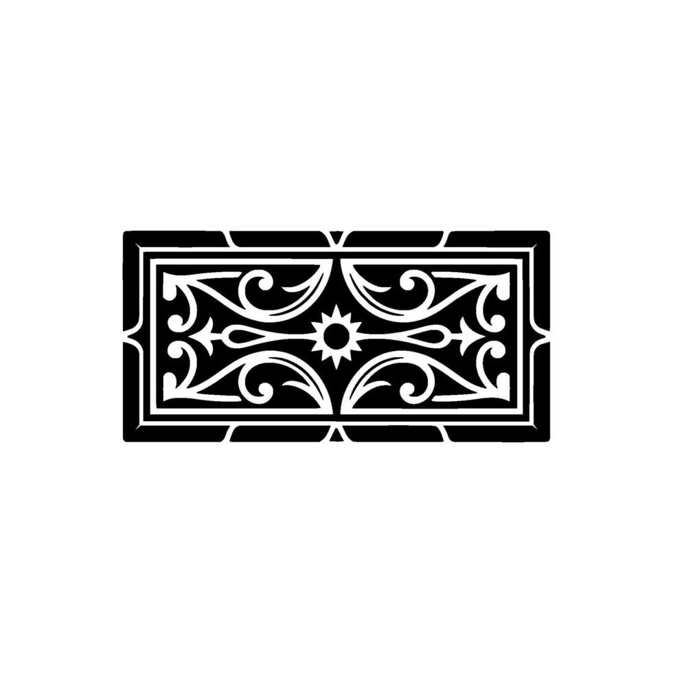 Decorative Ornament , Black White Floral Pattern. vector