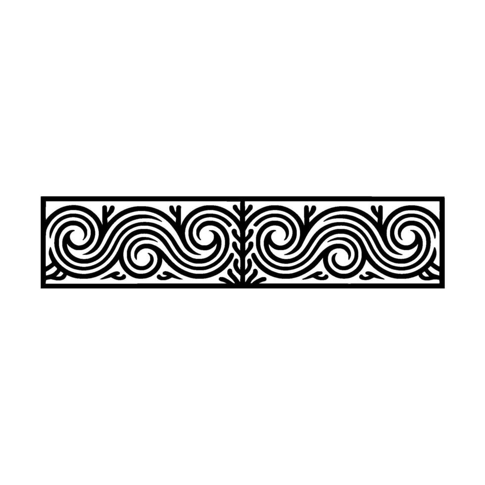 Minimalist Black White Decorative Border Element. vector