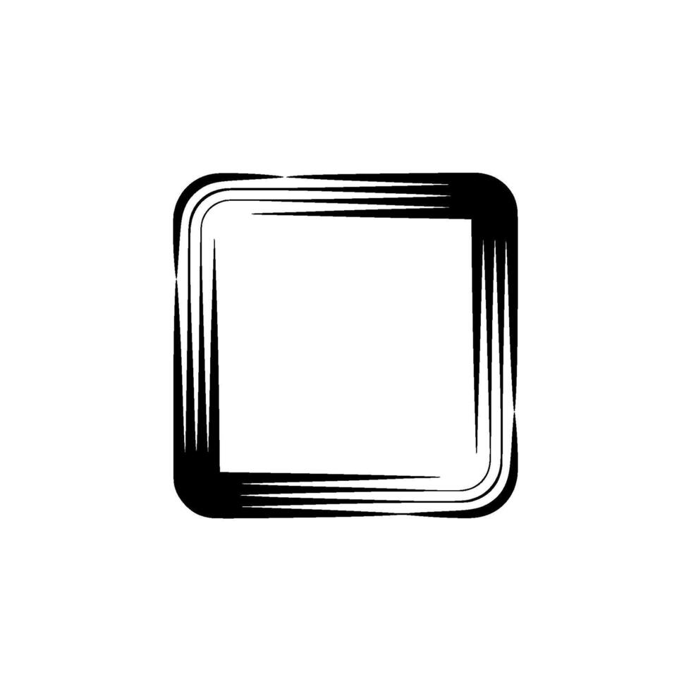 Modern Geometric Frame with Dynamic Brushstrokes on White. vector