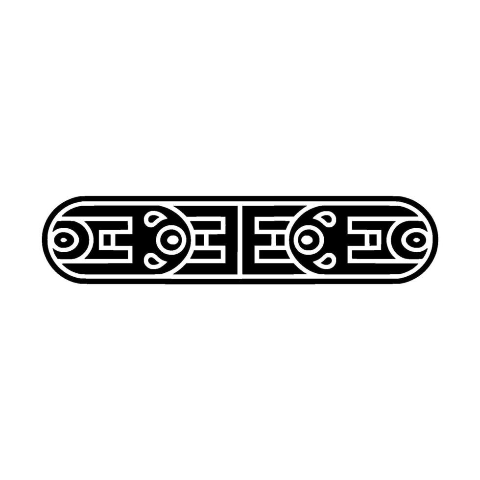 Modern Geometric Border in Black on White. vector