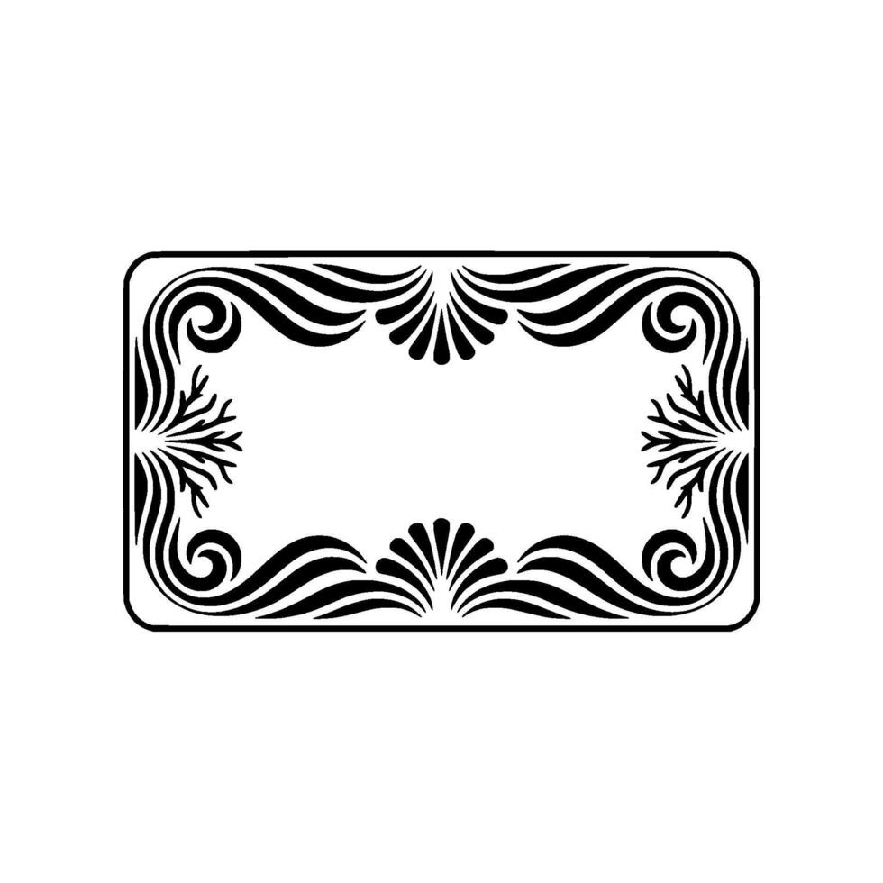 Elegant Black White Floral Frame - ,-. vector
