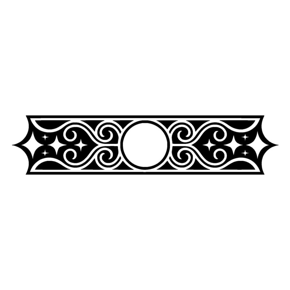 Elegant Black Scroll Border with Ornate Details and Star Accents. vector