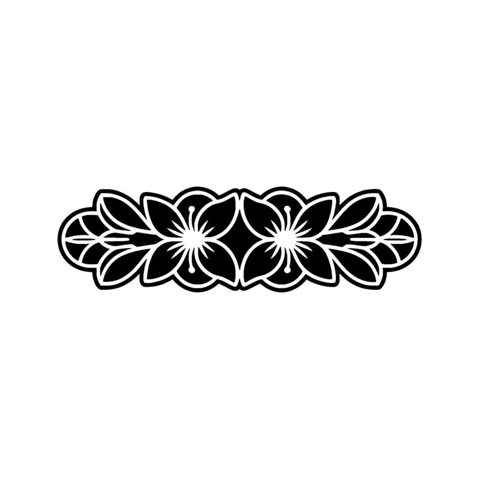 Elegant Floral Ornament in Black and White, Decorative. vector