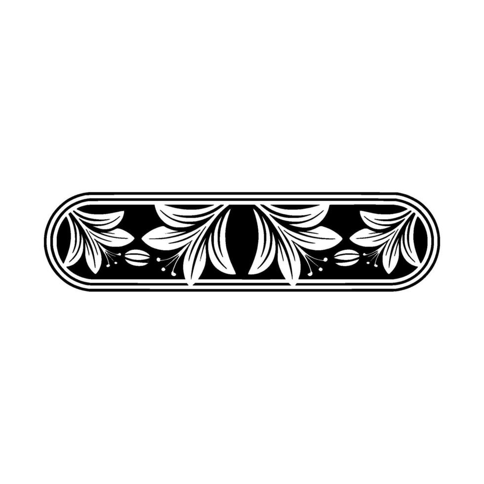 Elegant Floral Border in Black and White on a Gradient. vector