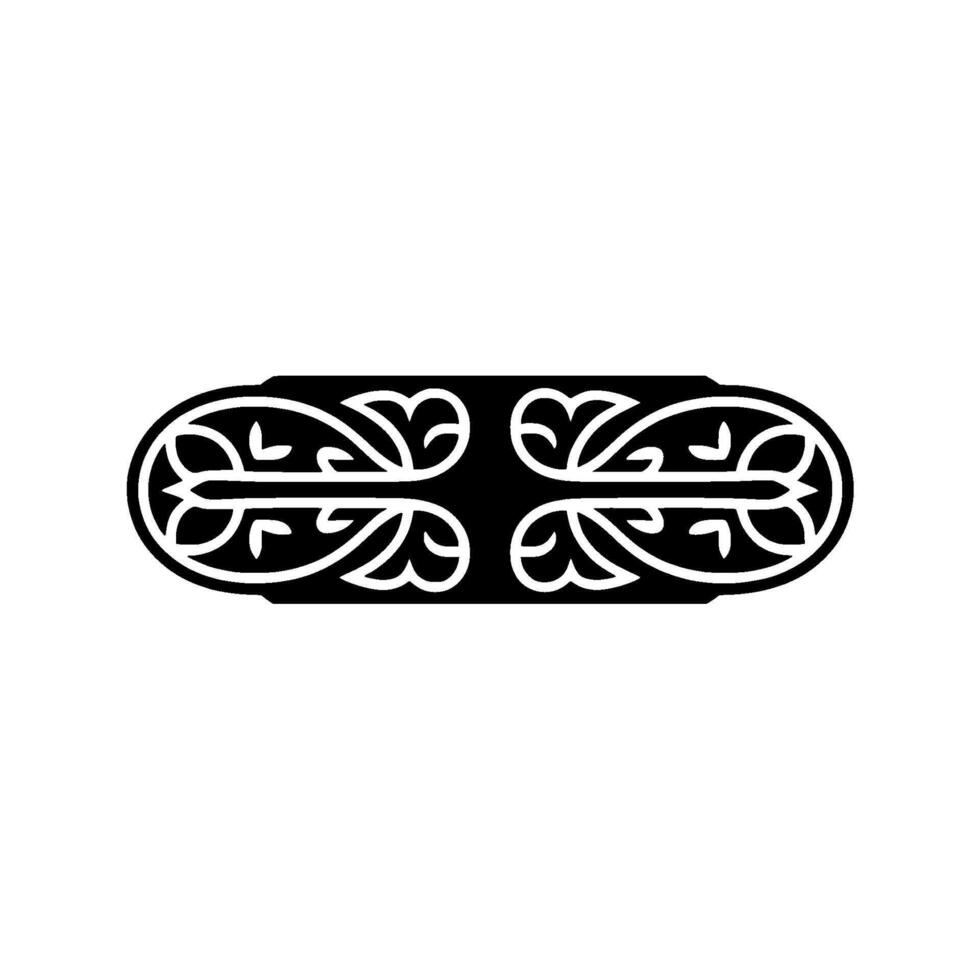 Elegant Black and White Ornamental Element. vector