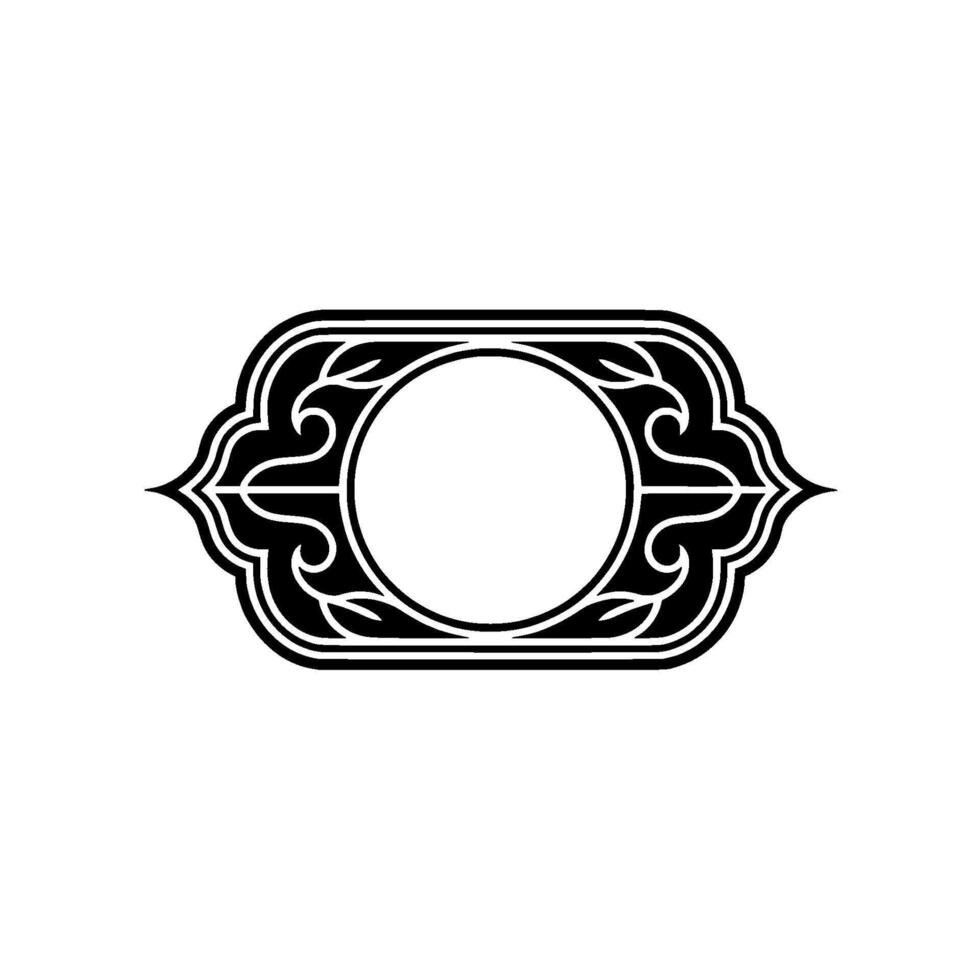 Ornamental Frame Black and White Decorative Element. vector