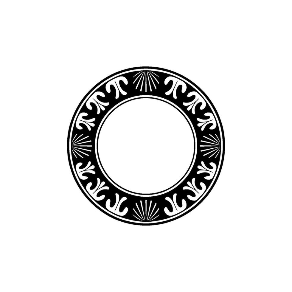 Elegant Circular Frame in Black and White, Minimalist Style. vector