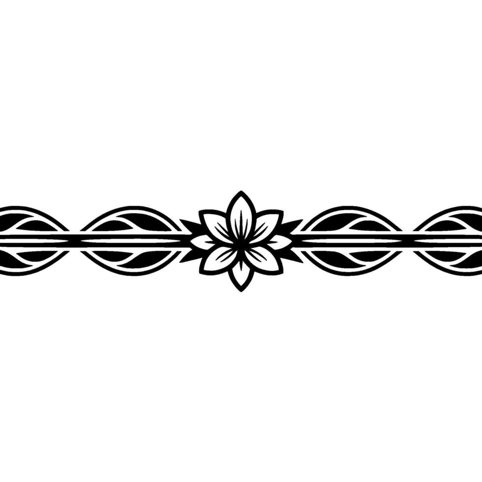 Elegant Black White Floral Border Element - ,-. vector